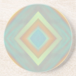 Kuststrand Pastel Diamantpatroon Zandsteen Onderzetter