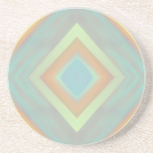 Kuststrand Pastel Diamantpatroon Zandsteen Onderzetter (Voorkant)