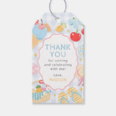 Kuststrand Pastel Doodle Meisjes Verjaardag Cadeaulabel (Voorkant)