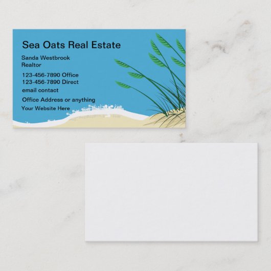 Kuststrand Real Estate Agent Visitekaartje (Voorkant / Achterkant)