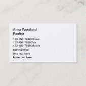 Kuststrand Real Estate Agent Visitekaartje (Achterkant)