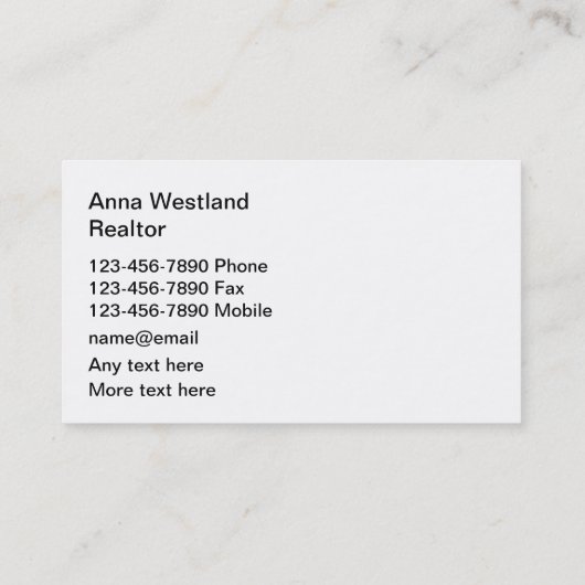 Kuststrand Real Estate Agent Visitekaartje (Achterkant)