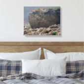 Kuststrand, rotzand, steen, zeeoor, uniek canvas afdruk (Insitu (Slaapkamer))