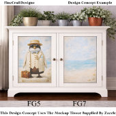Kuststrand Scène Achtergrond FG7 Découpage Tissuepapier