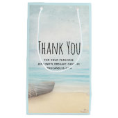 Kuststrand Scène met Geviste bank Business Klein Cadeauzakje (Voorkant)