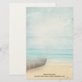 Kuststrand Scene met houten roeiboot Briefpapier (Voorkant / Achterkant)