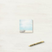 Kuststrand Scene met houten roeiboot Post-it® Notes (Op bureau)