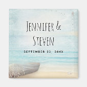 Kuststrand Scene Nautical Thleed Wedding Magneet (Voorkant)
