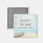 Kuststrand Scene Nautical Thormed Baby shower Magneet (Voorkant / Achterkant)