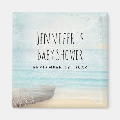 Kuststrand scène Nautisch thema Bewaar de datum Magneet (Voorkant)