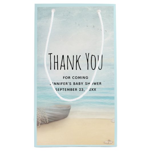 Kuststrand Scène Nautisch Thema Party Bedankt Klein Cadeauzakje (Achterkant)