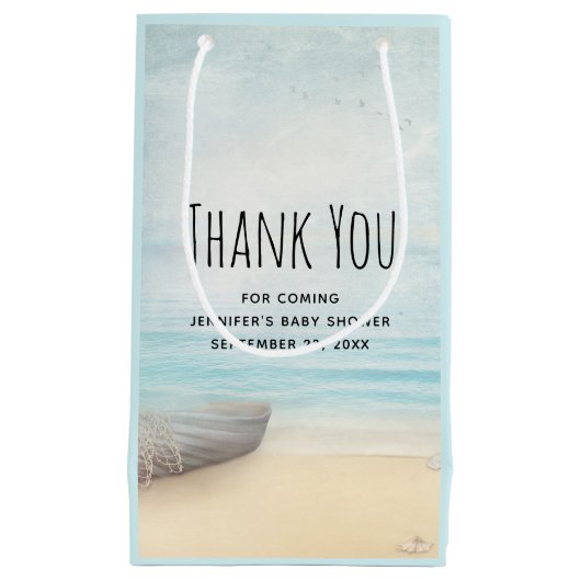 Kuststrand Scène Nautisch Thema Party Bedankt Klein Cadeauzakje (Voorkant)