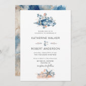 kuststrand seashell elegant Weddenschap Kaart (Voorkant / Achterkant)