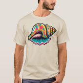 Kuststrand Seashell grillige Pop Art T-shirt (Voorkant)