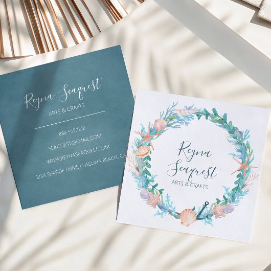 Kuststrand-strand-zeehells Nautical Wreater Vierkante Visitekaartje