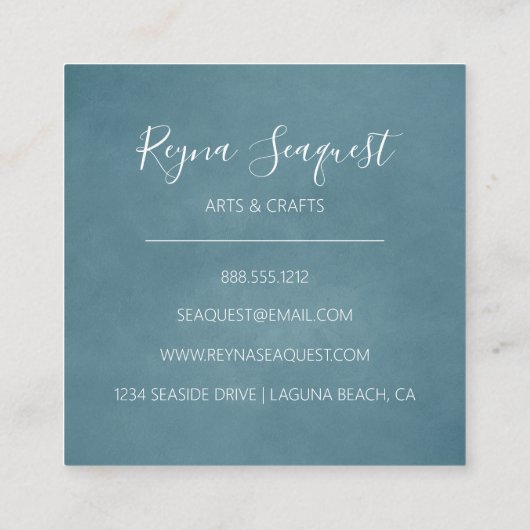 Kuststrand-strand-zeehells Nautical Wreater Vierkante Visitekaartje (Achterkant)