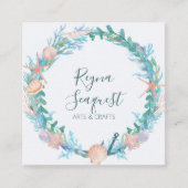 Kuststrand-strand-zeehells Nautical Wreater Vierkante Visitekaartje (Voorkant)