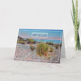 Kuststrand Sunset Shoreline Art Holiday Feestdagen Kaart