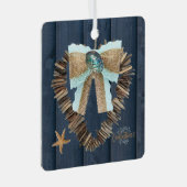 Kuststrand thema Driftwood Heart Valentijnsdag Metalen Ornament (Voorkant Rechts)