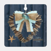 Kuststrand thema Driftwood Heart Valentijnsdag Metalen Ornament (Voorkant)