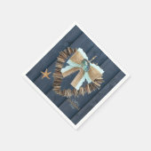 Kuststrand thema Driftwood Heart Valentijnsdag Servet (Hoek)