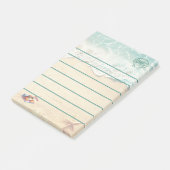 Kuststrand Thema Monogram Verlijnd Post-it® Notes (Schuin)