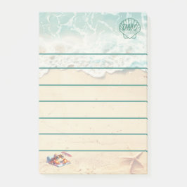 Kuststrand Thema Monogram Verlijnd Post-it® Notes
