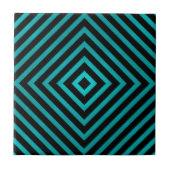 Kuststrand Turquoise Wave Diamond op zwart Tegeltje (Voorkant)