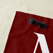 Kuststrand van Anchor Burgundy Maroon Nautisch str Strandlaken (In situ)