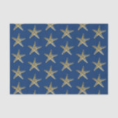 Kuststrand van Blauwe en goudmakreel Tissuepapier (Voorkant)