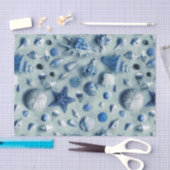 Kuststrand van Indigo Blue Starfish Seashells Beac Tissuepapier (Craft)