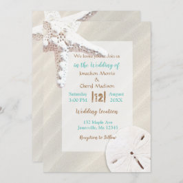 Kuststrand van Sandy Shore Starfish and Sand Dolla Kaart