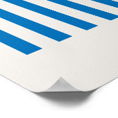 Kuststrand Vibes Blauwe Strepen Poster (Hoek)