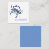 Kuststrand Visitekaartje Waterverf Kustblauwe krab (Voorkant / Achterkant)