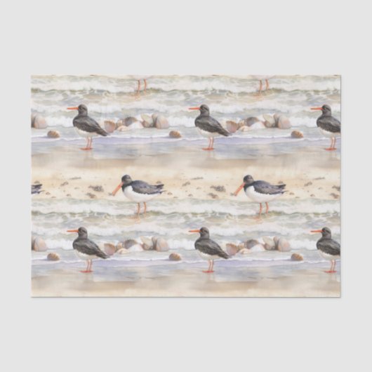 Kuststrand Vogels Tissuepapier (Voorkant)