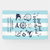 Kuststrand vrijgezellenfeest Last Sail Stripes Spandoek (Horizontaal)