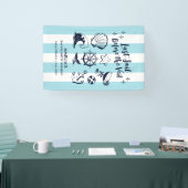 Kuststrand vrijgezellenfeest Last Sail Stripes Spandoek (Beurs)