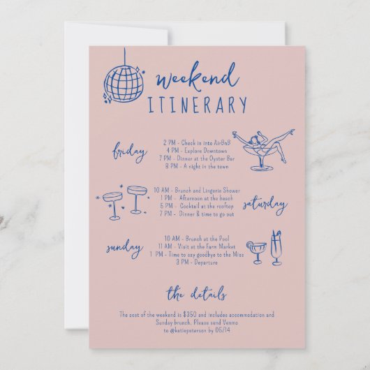 kuststrand vrijgezellenweekend kaart (Achterkant)