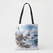 Kuststrand Vuurtoren Tote Bag (Voorkant)
