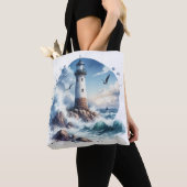 Kuststrand Vuurtoren Tote Bag (Dichtbij)