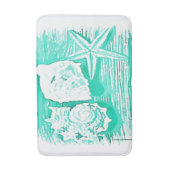 kuststrand waterverf blauwgroen zeeschildpad badmat (Voorkant Verticaal)