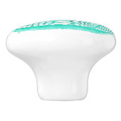 kuststrand waterverf blauwgroen zeeschildpad keramische knop (Zijkant)