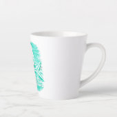 kuststrand waterverf blauwgroen zeeschildpad latte mok (Rechts)