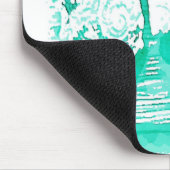 kuststrand waterverf blauwgroen zeeschildpad muismat (Hoek)