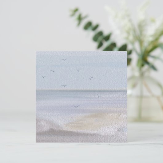 Kuststrand Waterverf Holiday Kaart (Staand voorkant)