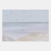 Kuststrand Waterverf kust Inpakpapier Vel (Voorkant 3)