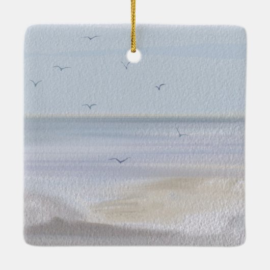 Kuststrand Waterverf kust Keramisch Ornament (Achterkant)