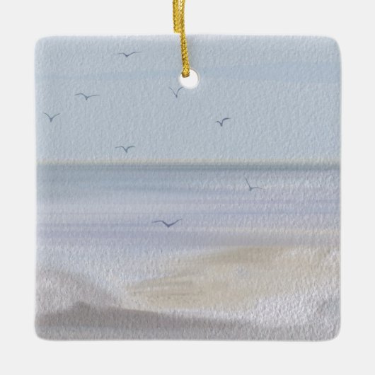 Kuststrand Waterverf kust Keramisch Ornament (Voorkant)