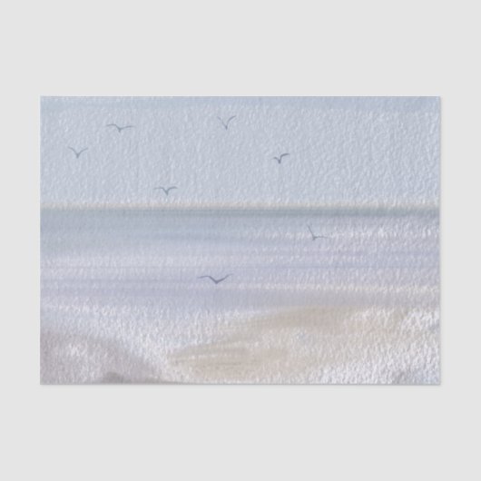 Kuststrand Waterverf kust Tissuepapier (Voorkant)