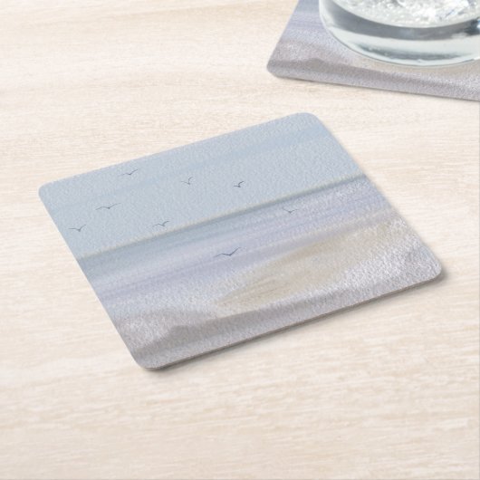 Kuststrand Waterverf Onderzetter kousenband (Schuin)